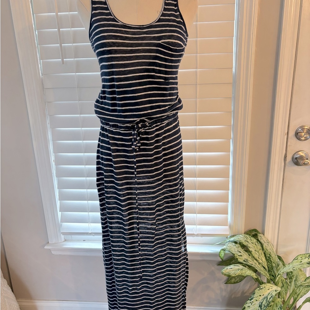 C&C California Navy and White striped dress